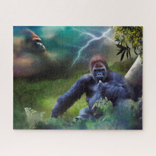 SILVERBACK GORILLA JUNGLE ERLEUCHTUNG PUZZLE