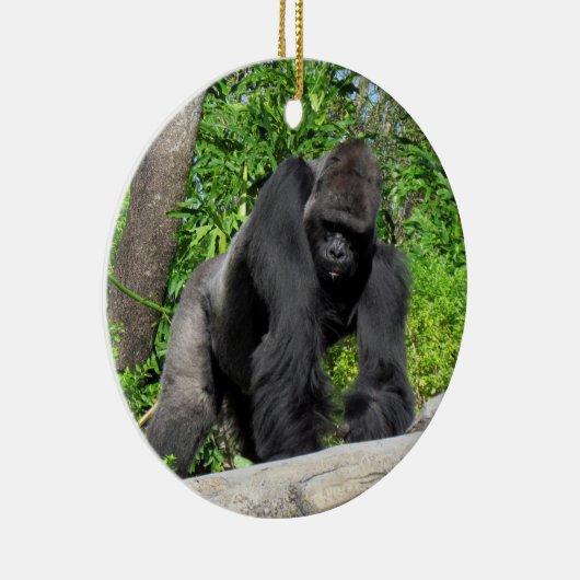 Silverback Gorilla Keramik Ornament (Rechts)