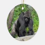 Silverback Gorilla Keramik Ornament (Links)