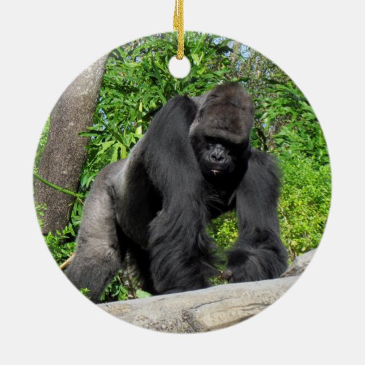 Silverback Gorilla Keramik Ornament (Hinten)