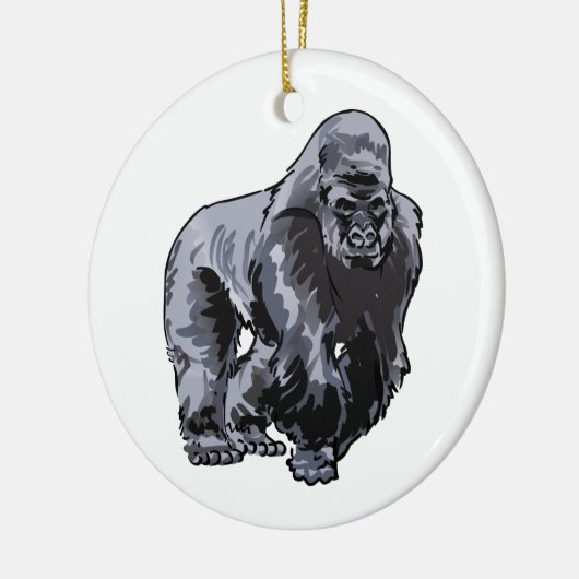 Silverback Gorilla Keramik Ornament (Links)