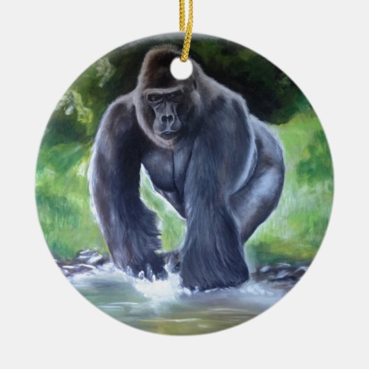 Silverback-Gorilla Keramikornament (Vorne)