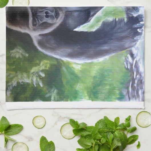 Silverback-Gorilla Küchentuch (Gefaltet)