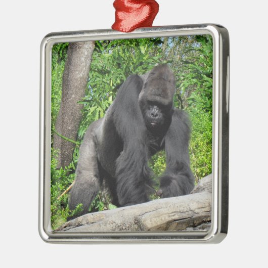 Silverback Gorilla Ornament Aus Metall (Links)