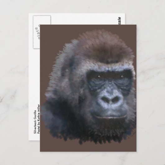 Silverback Gorilla Postkarte (Vorne/Hinten)