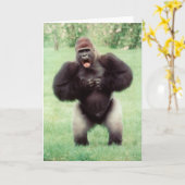 Silverback Gorilla schlägt Brust Karte (Gelbe Blume)