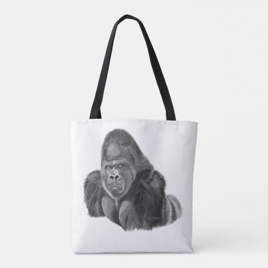 Silverback gorilla tote bag ゴリラのトートバッグ tasche (Rückseite)