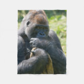 Silverback Gorilla und sein Deckblatt Fleecedecke (Vorderseite)