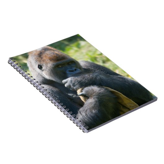 Silverback Gorilla und sein Deckblatt Notizblock (Rechte Seite)