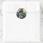 Silverback Gorilla und sein Deckblatt Runder Aufkleber (Tasche)