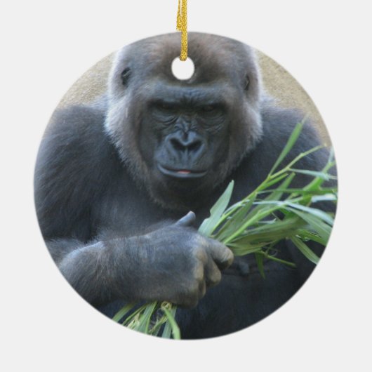 Silverback-Gorilla-Verzierung Keramik Ornament (Hinten)