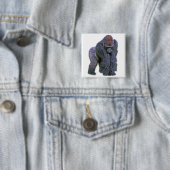 Silverback-Gorilla, Weiß-Rückseite (g2p2) Button (Beispiel)