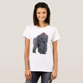 Silverback-Gorilla, Weiß-Rückseite (g2p2) T-Shirt (Vorne ganz)
