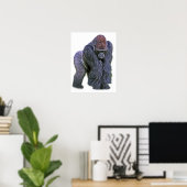 Silverback Gorilla, weißer Rücken (g2p2) Poster (Heimbüro)