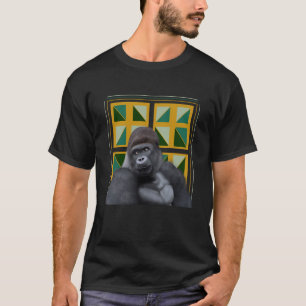 Silverback Gorilla Yellow und Green Geometric T-Shirt
