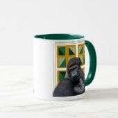 Silverback Gorilla Yellow und Green Geometric Tasse (VorderseiteRechts)