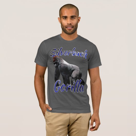 Silverback-Gorilla-Zoo-TierPrimat-T - Shirt (Vorne ganz)