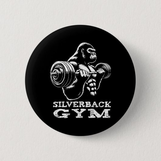 Silverback Gym Gorilla Weightlift Workout Fitne Button (Vorderseite)