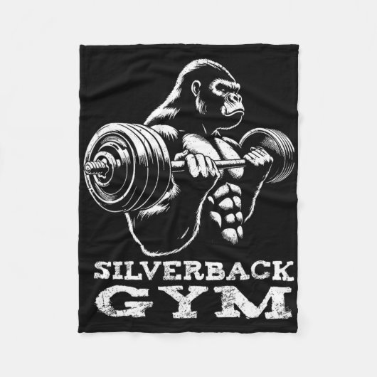 Silverback Gym Gorilla Weightlift Workout Fitne Fleecedecke (Vorderseite)