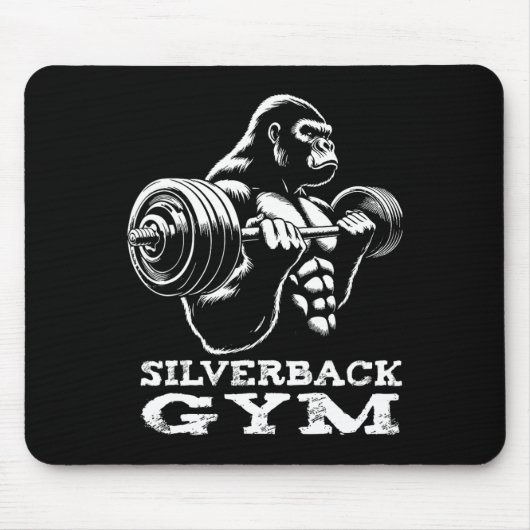 Silverback Gym Gorilla Weightlift Workout Fitne Mousepad (Vorne)