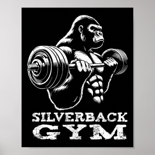 Silverback Gym Gorilla Weightlift Workout Fitne Poster (Vorne)