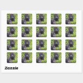 Silverback Lowland Gorilla, Gorilla Gorilla, Quadratischer Aufkleber (Blatt)