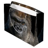 Silverback Strength – Gorilla Portrait Gift Bag Große Geschenktüte (Rückseite Schrägansicht)