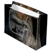 Silverback Strength – Gorilla Portrait Gift Bag Große Geschenktüte (Vorderseite Schrägansicht)