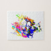 Silverback-Tiefland-Gorilla-Spritzer-Farben-Effekt Puzzle (Horizontal)