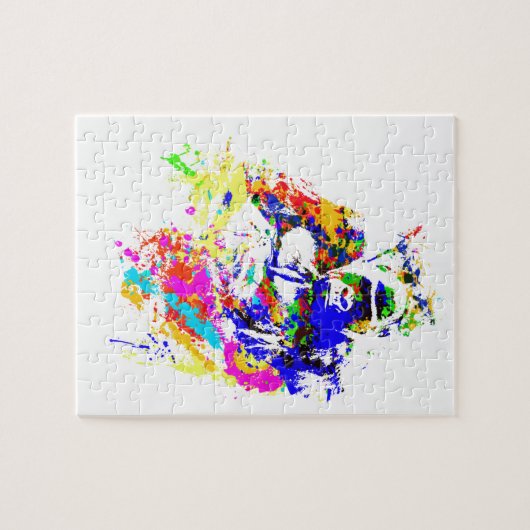 Silverback-Tiefland-Gorilla-Spritzer-Farben-Effekt Puzzle (Horizontal)