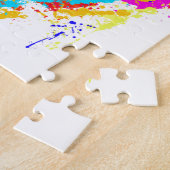 Silverback-Tiefland-Gorilla-Spritzer-Farben-Effekt Puzzle (Seite)