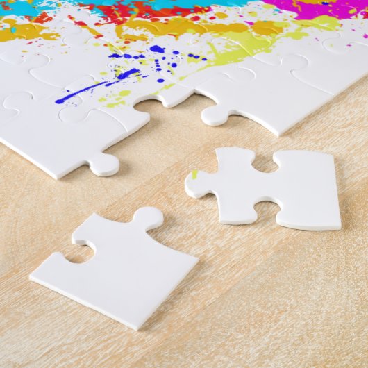 Silverback-Tiefland-Gorilla-Spritzer-Farben-Effekt Puzzle (Seite)