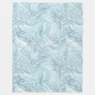 SilverBlue-Marmor Fleecedecke