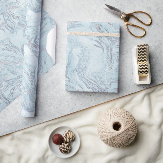 SilverBlue-Marmor Geschenkpapier (Kunsthandwerk)