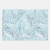 SilverBlue-Marmor Geschenkpapier Set (Vorderseite)