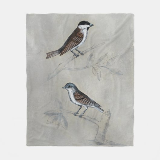 Silvered Aviary | Ein Paar Vögel Fleecedecke (Vorderseite)
