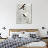 Silvered Aviary | Ein Paar Vögel Leinwanddruck (Insitu (Schlafzimmer))
