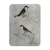 Silvered Aviary | Ein Paar Vögel Magnet (Vertikal)