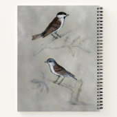 Silvered Aviary | Ein Paar Vögel Notizblock (Rückseite)