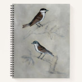 Silvered Aviary | Ein Paar Vögel Notizblock (Vorderseite)
