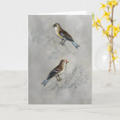 Silvered Aviary | Two Birds Karte (Gelbe Blume)