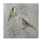 Silvered Aviary | Vogel Couple Fliese (Vorderseite)