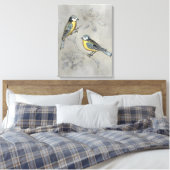 Silvered Aviary | Vogel Couple Leinwanddruck (Insitu (Schlafzimmer))