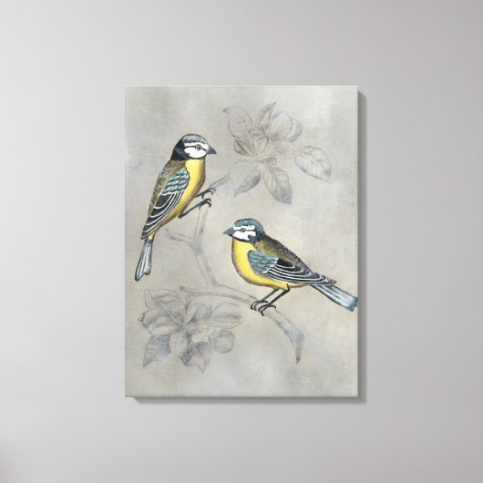 Silvered Aviary | Vogel Couple Leinwanddruck (Vorderseite)