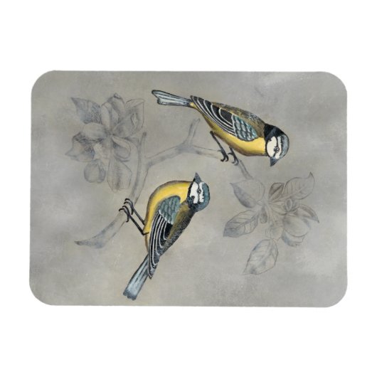 Silvered Aviary | Vogel Couple Magnet (Horizontal)
