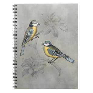 Silvered Aviary   Vogel Couple Notizblock
