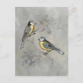 Silvered Aviary | Vogel Couple Postkarte (Vorderseite)