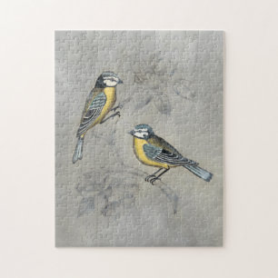 Silvered Aviary Vogel Couple Puzzle