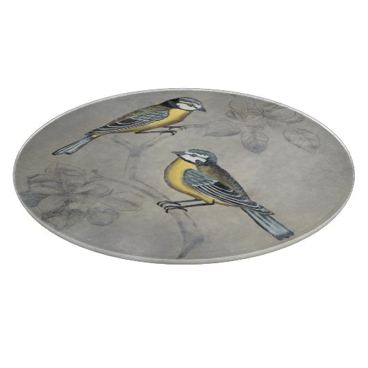 Silvered Aviary | Vogel Couple Schneidebrett (Ecke)