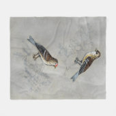 Silvered Aviary | Zwei Vögel Fleecedecke (Vorderseite (Horizontal))